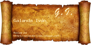 Galanda Iván névjegykártya